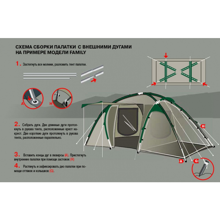4-х местная кемпинговая палатка Family 2+2 (RockLand) 2014 фото 6