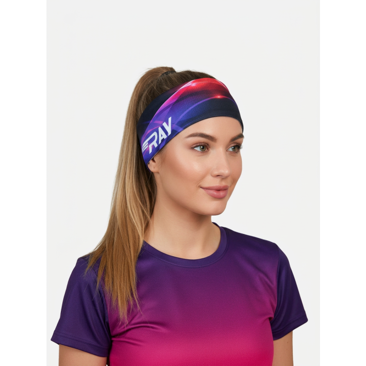 Повязка летняя облегчённая (UNI)  принт фиолетовый фото 2