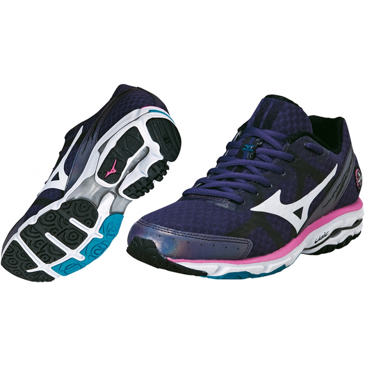 Кроссовки MIZUNO WAVE RIDER 17 (W), пурпурный/белый/розовый фото 2