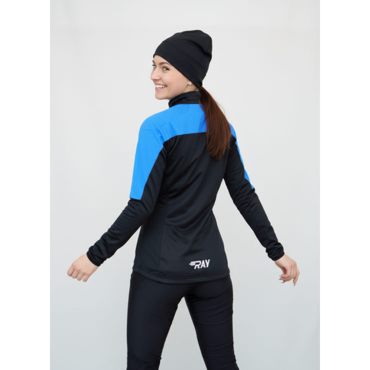 Куртка разминочная RAY WS модель PRO RACE (Women) бирюза/черный с/о молния фото 3