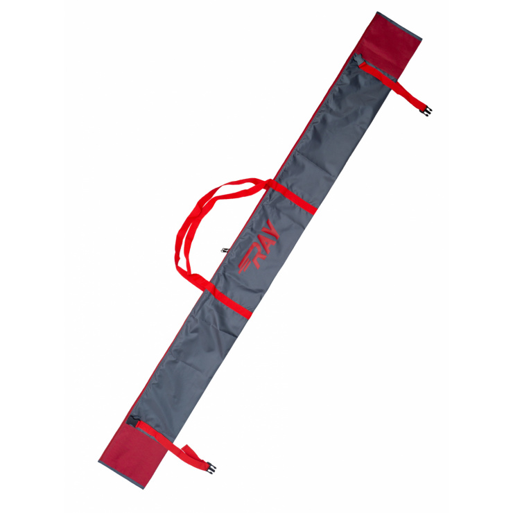 Чехол для лыж RAY облегченный на молнии серый/красный фото 1