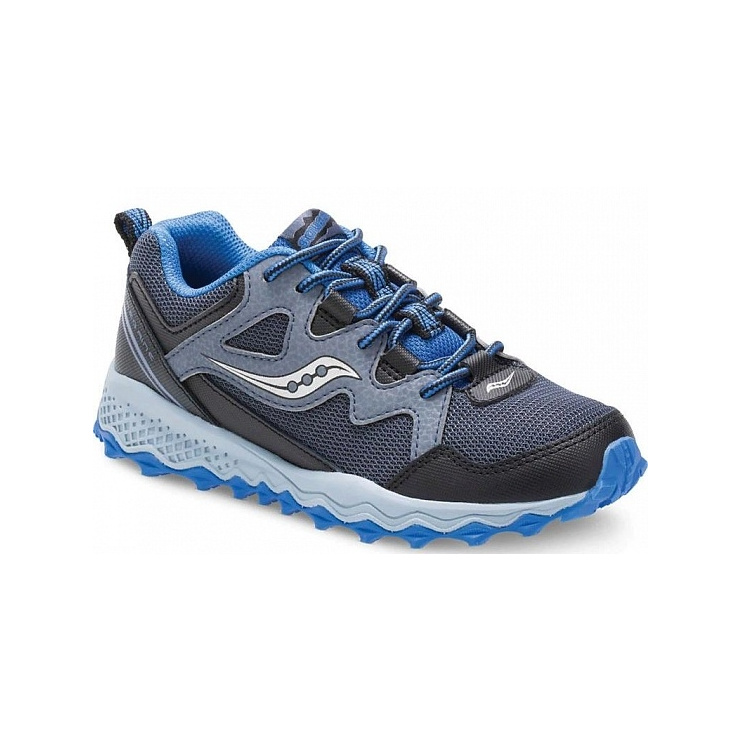 Кроссовки Saucony S-Peregrine Shield 2 Grey/Black/Blue (J) (2019) фото 1