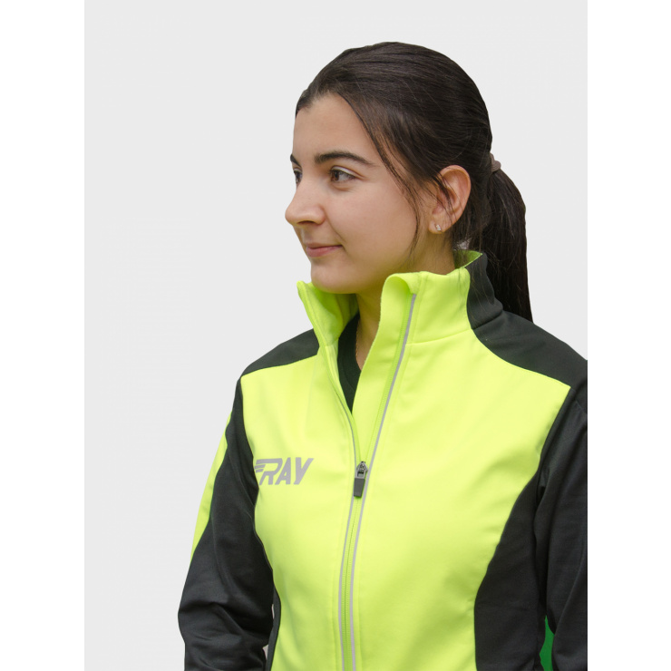 Куртка разминочная RAY WS модель PRO RACE (Women) лимонный/черный с/о молния фото 6