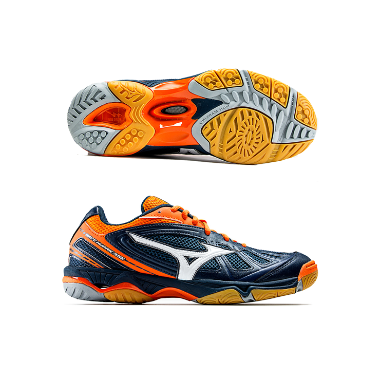 Кроссовки MIZUNO WAVE HURRICANE, голубой/белый/оранжевый фото 2