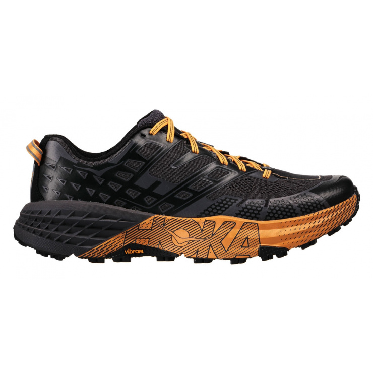 Кроссовки мужские Hoka M SPEEDGOAT 2 BLACK / KUMQUAT фото 1