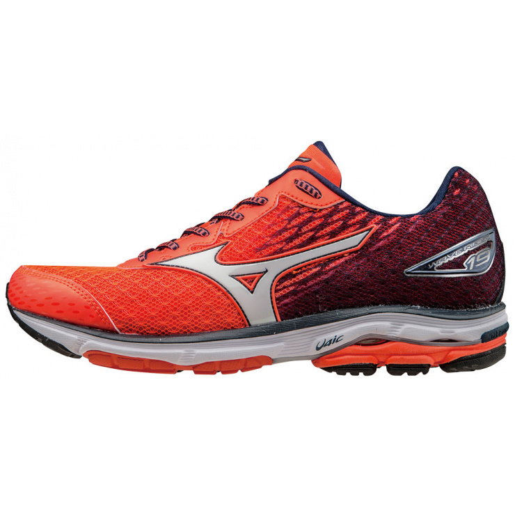 Кроссовки MIZUNO WAVE RIDER 19 кораловый/белый/т.серый фото 1