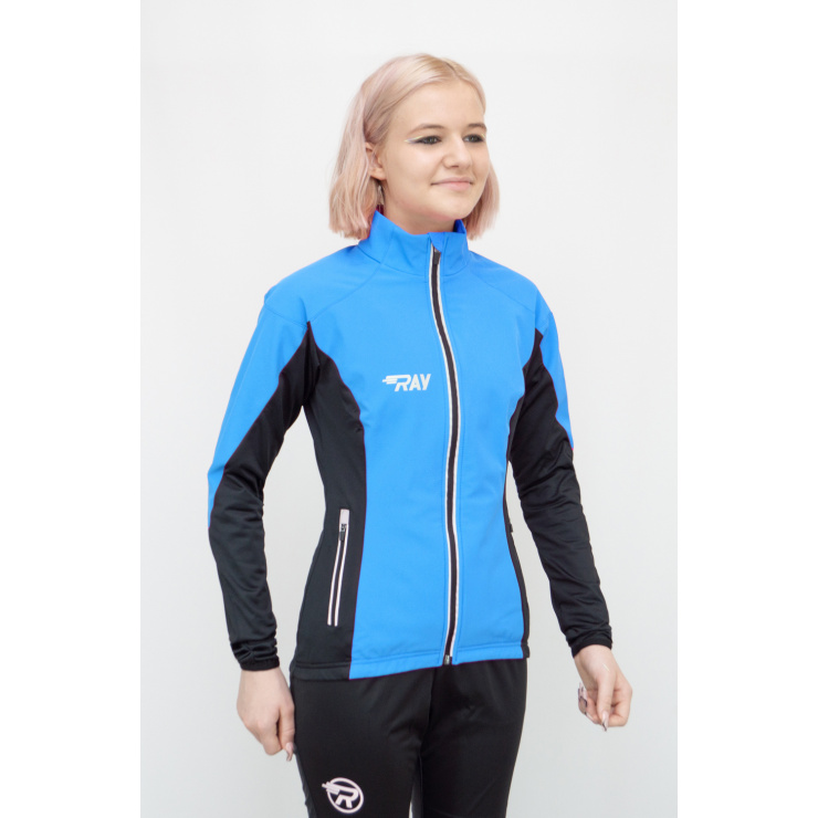 Куртка разминочная RAY WS модель PRO RACE (Women) бирюза/черный с/о молния фото 1