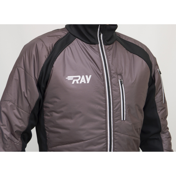 Куртка утеплённая туристическая  RAY  WS модель OUTDOOR (UNI) шоколад клетка/чёрный, с/о фото 4
