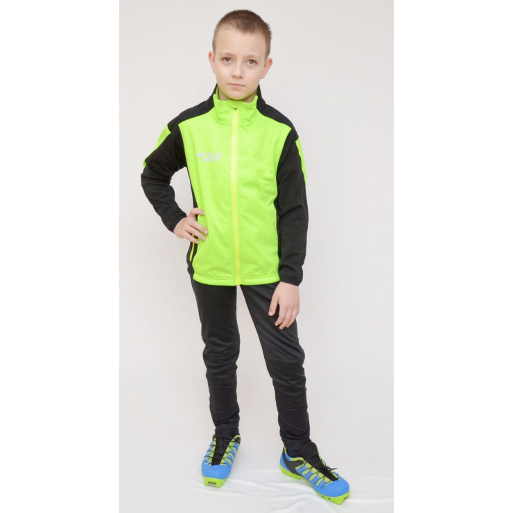 Куртка разминочная RAY WS модель PRO RACE (Kids) лимонный/черный фото 3