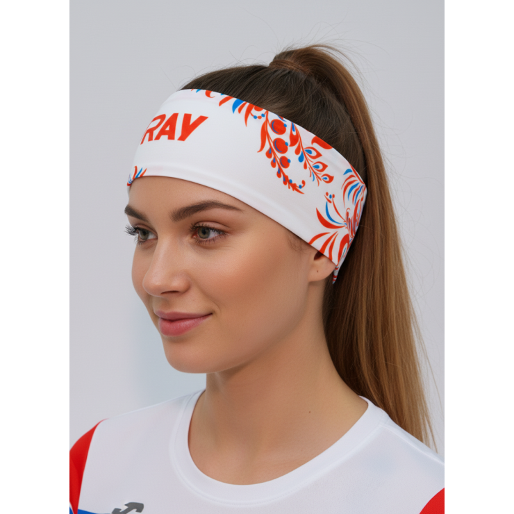Повязка летняя облегчённая (UNI) принт Team Ray woman, белый фото 3