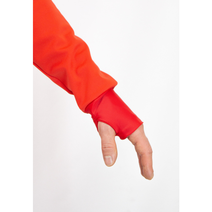 Куртка разминочная RAY WS модель STAR (UNI) красная, белая молния, красный шов, белый лого, герб фото 7