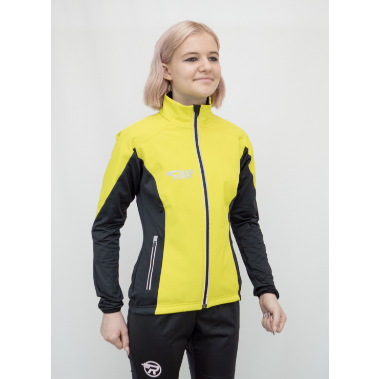 Куртка разминочная RAY WS модель PRO RACE (Women) желтый/черный с/о молния фото 8