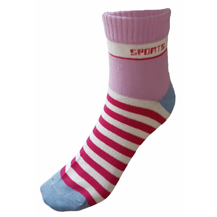 Носки РОЗА, высокие, полоска, розовый/белый/голубой фото 1