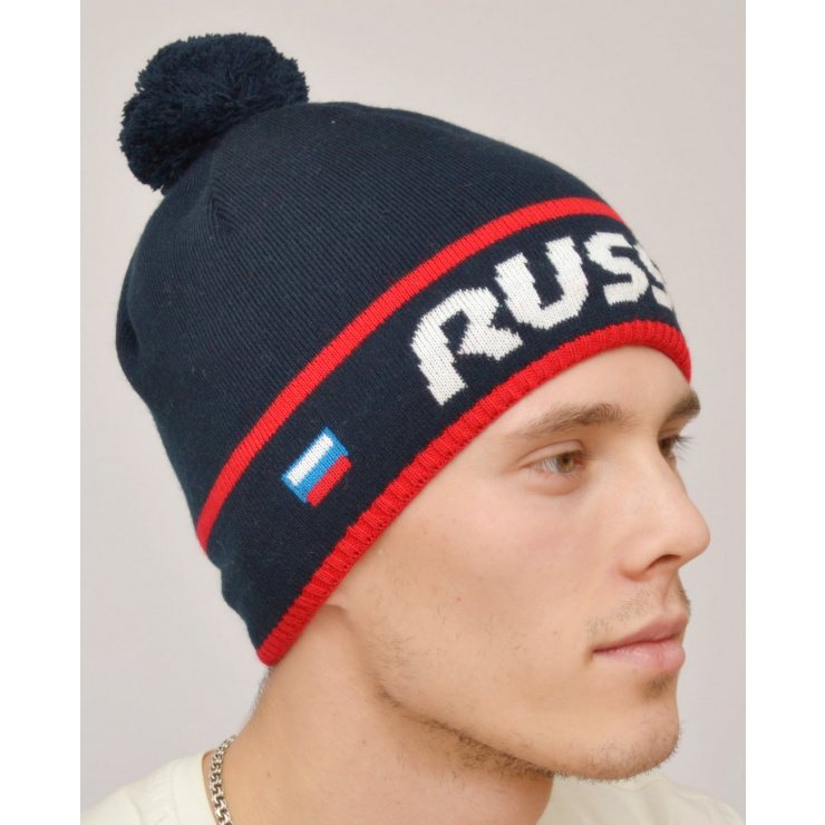 Шапочка RAY вязанная Рэйс Россия, темно-синий фото 1