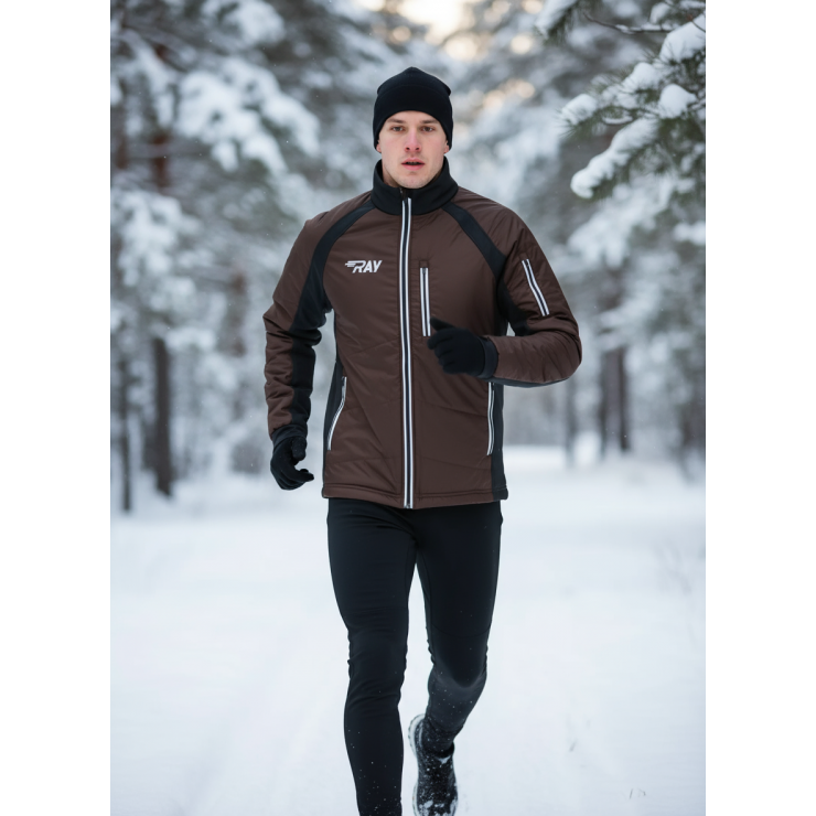 Куртка утеплённая туристическая  RAY  WS модель OUTDOOR (UNI) шоколад/чёрный, с/о фото 4