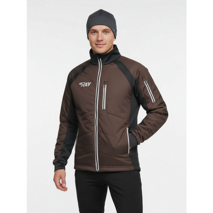 Куртка утеплённая туристическая  RAY  WS модель OUTDOOR (UNI) шоколад/чёрный, с/о фото 5