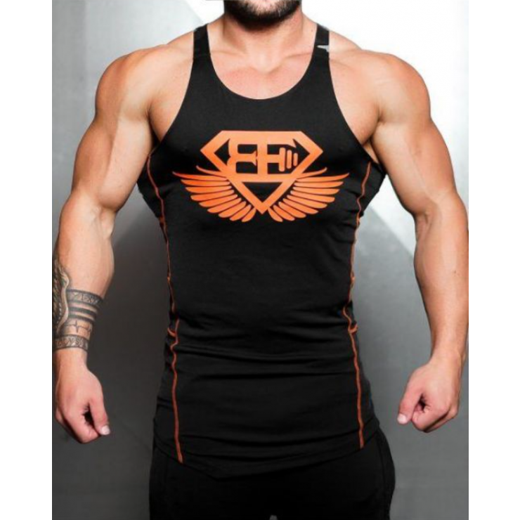 Майка Ryu Stringer Black & Orange (NEW), черный/оранжевый фото 1