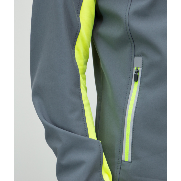 Куртка разминочная RAY WS модель FAVORIT (Men) серый/лимон, молния лимон фото 4