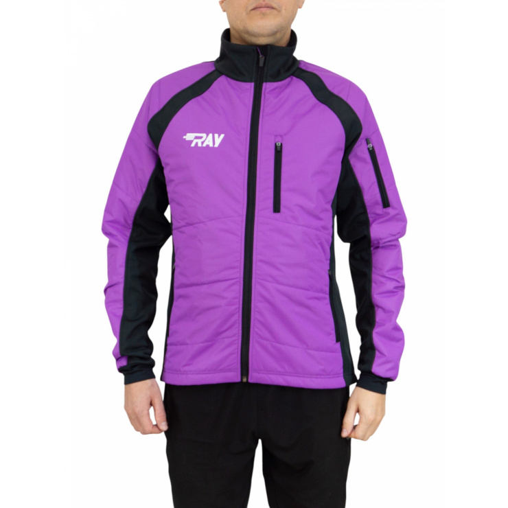 Куртка утеплённая туристическая RAY WS модель OUTDOOR (UNI) фиолетовый/чёрный, чёрная молния с/о фото 4