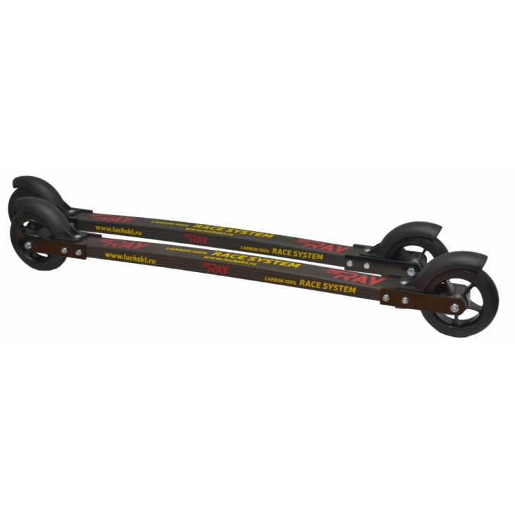 Лыжероллеры коньковые RAY Сarbon Skate колесо каучук (№2) 100х24 мм, медленная резина, с коробкой фото 1