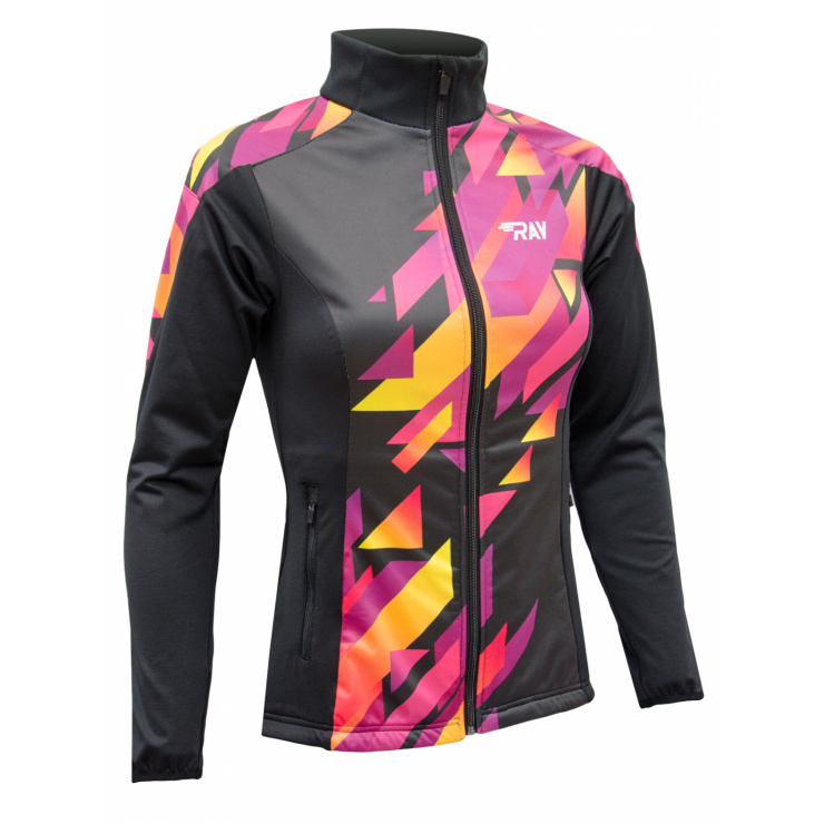 Куртка разминочная RAY WS модель PRO RACE (Woman) принт Призма черный/фиолетовый фото 1