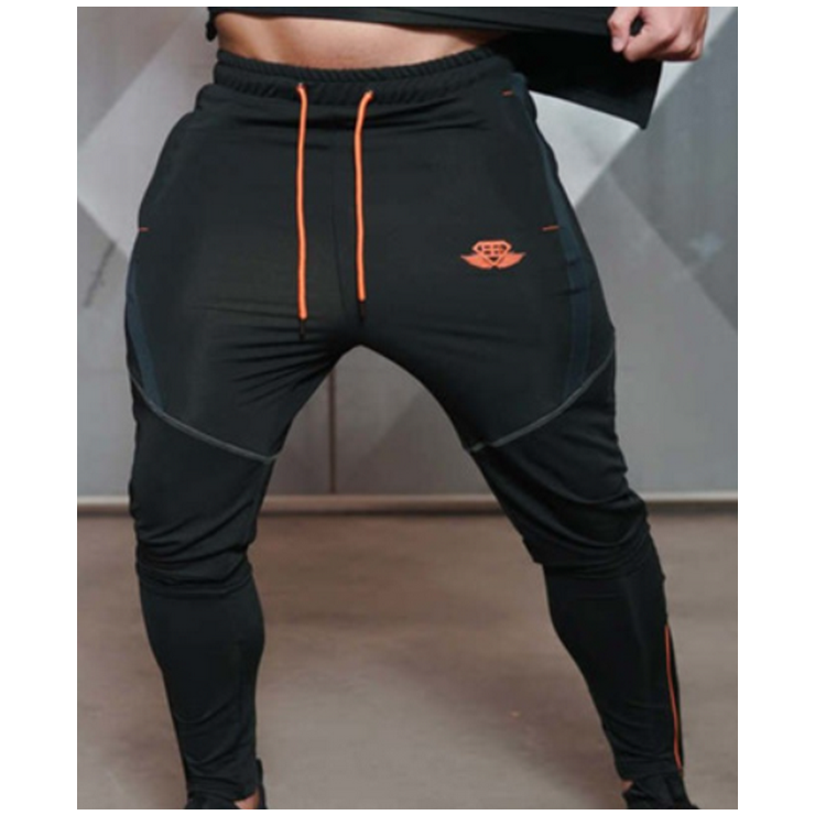 Спортивные брюки ANAX JOGGERS BLACK&ORANGE. черный/оранжевый фото 1