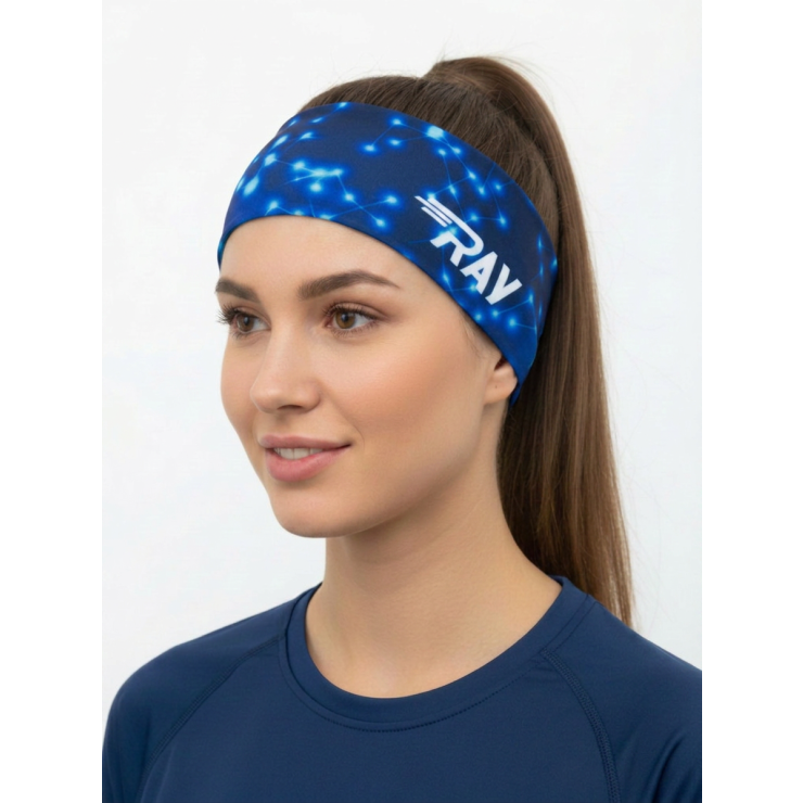 Повязка летняя облегчённая (UNI) принт RAY синий, синий, без снежинки фото 3