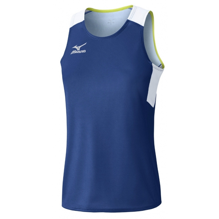 Майка MIZUNO Singlet, синий/белый/желтый фото 1