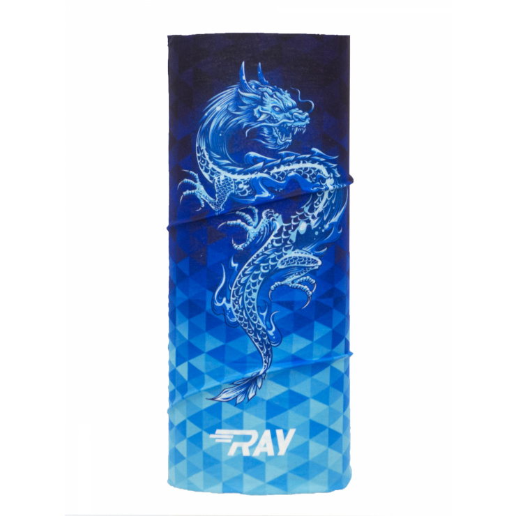 Труба-маска RAY принт DRAGON голубой фото 1