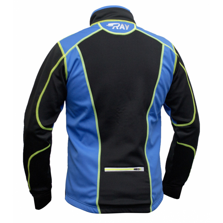 Куртка разминочная RAY WS модель STAR (UNI) черный/синий лимонный шов фото 2