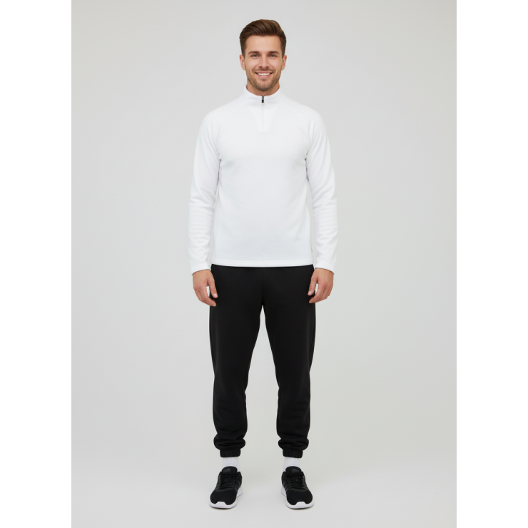 Лонгслив RAY (Men) воротник стойка флис, белый фото 4