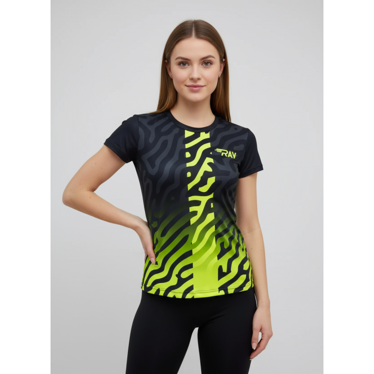 Футболка RAY (Woman) принт тигр лимон/неон фото 1