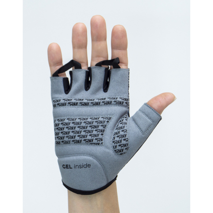 Велосипедные перчатки с короткими пальцами черный/синий/серый фото 3