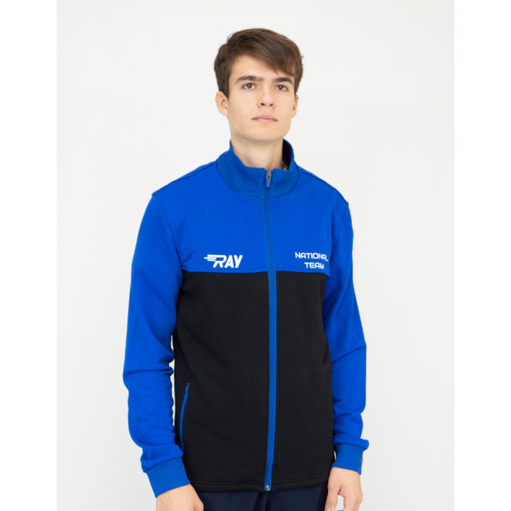 Толстовка RAY (Men) футер 3-х нитка, черный/василек фото 1