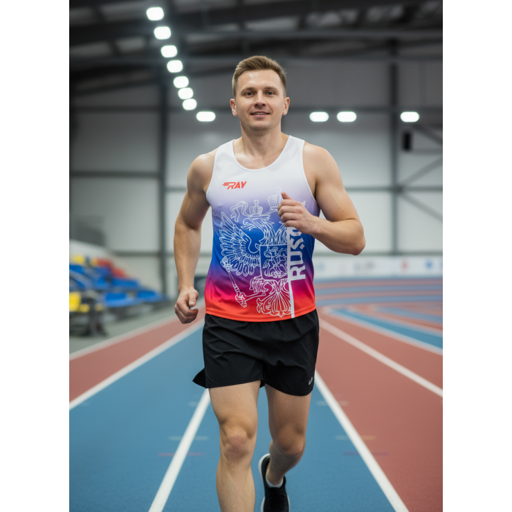 Майка спортивная RAY (Men) принт "Russia-eagle.Триколор" фото 4