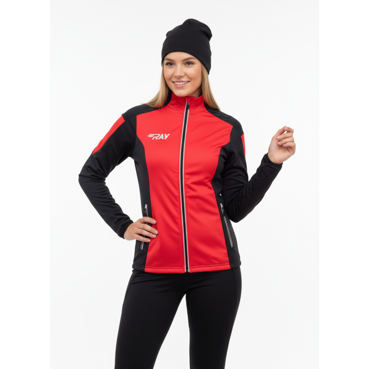 Куртка разминочная RAY WS модель PRO RACE (Woman) красный/черный фото 2