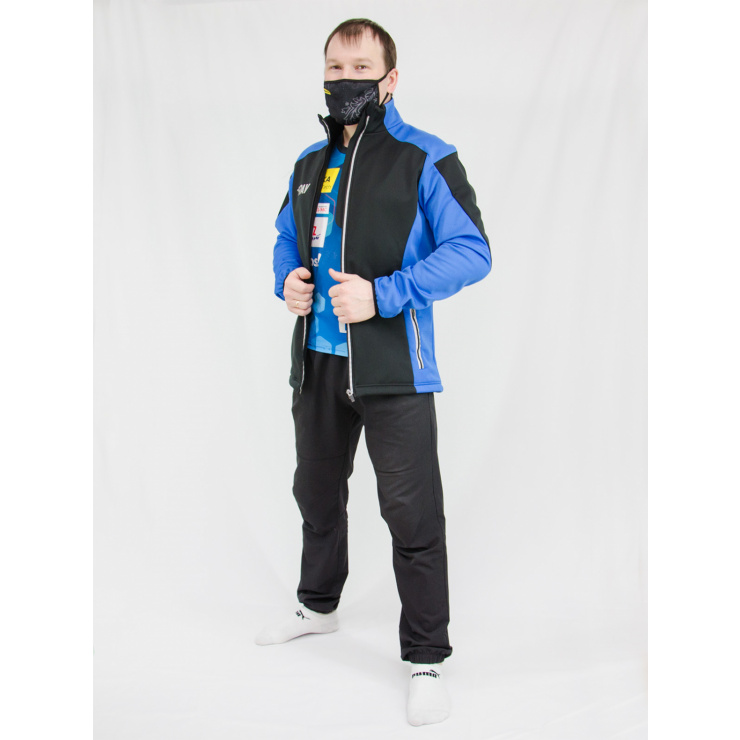 Куртка разминочная RAY WS модель RACE (UNI) черный/синий фото 3