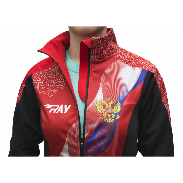 Куртка разминочная RAY WS модель PRO RACE (Woman) принт красный флаг РФ фото 4