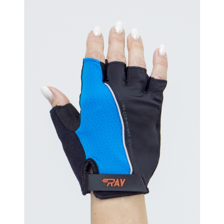 Велосипедные перчатки с короткими пальцами черный/синий фото 2
