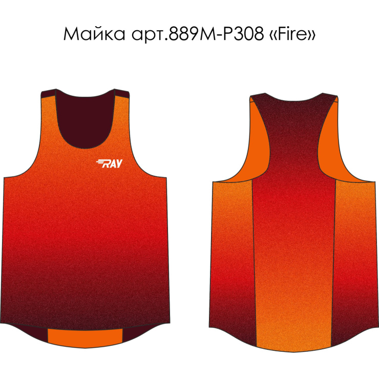 Майка спортивная RAY (Men) принт Fire фото 5