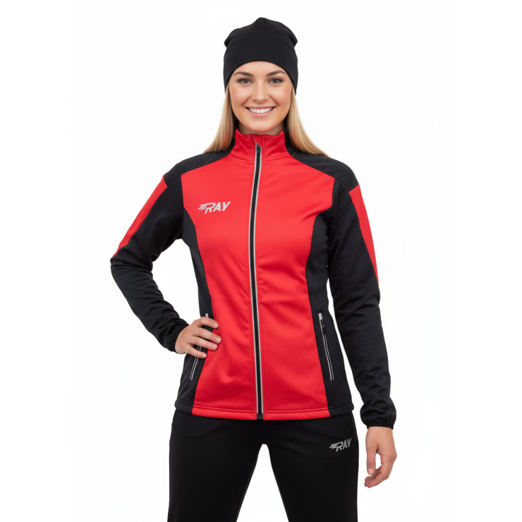 Куртка разминочная RAY WS модель PRO RACE (Woman) красный/черный фото 1