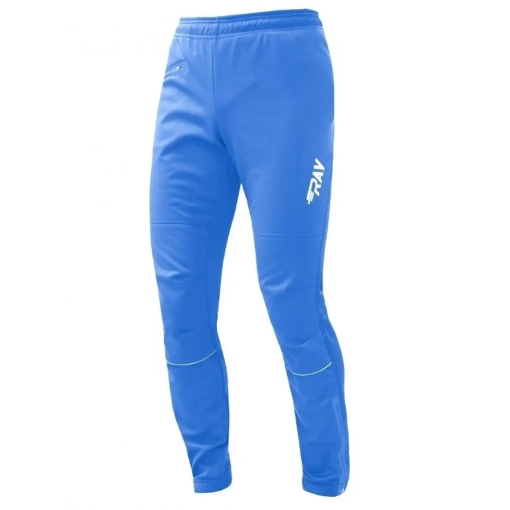 Брюки беговые RAY WS модель RACE (Kids) синий, софт-шелл на флисе, с кантом фото 1