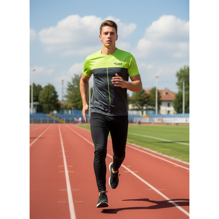 Футболка RAY (Men) принт линия неон/зелёный фото 3