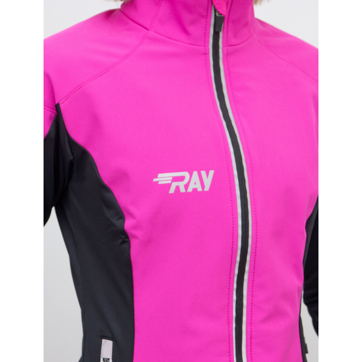Куртка разминочная RAY WS модель PRO RACE (Women) розовый/черный с/о молния фото 6