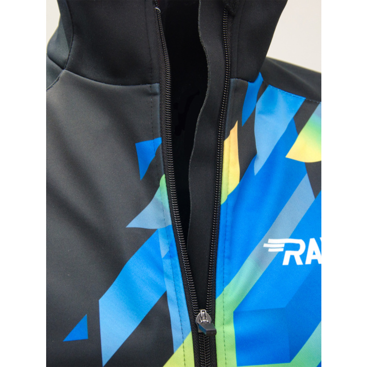 Куртка разминочная RAY WS модель PRO RACE (Men) принт Призма черный/голубой фото 3