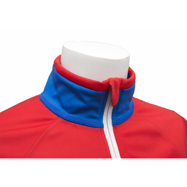 Куртка разминочная RAY WS модель STAR (Woman) красный/голубой белая молния фото 3