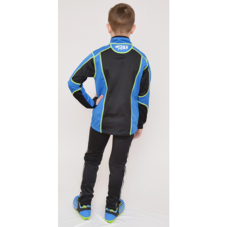 Куртка разминочная RAY WS модель STAR (Kids) синий/черный лимонный шов фото 4