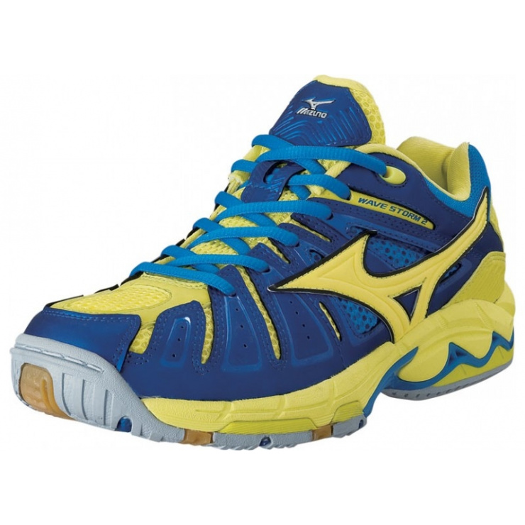 Кроссовки MIZUNO WAVE STORM 2, синий/желтый фото 1