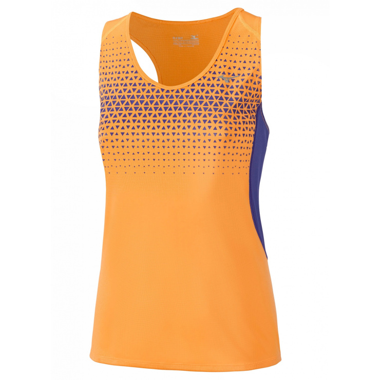 Футболка MIZUNO Cooltouch Phenix Sleeveless, оранжевый/фиолетовый фото 1