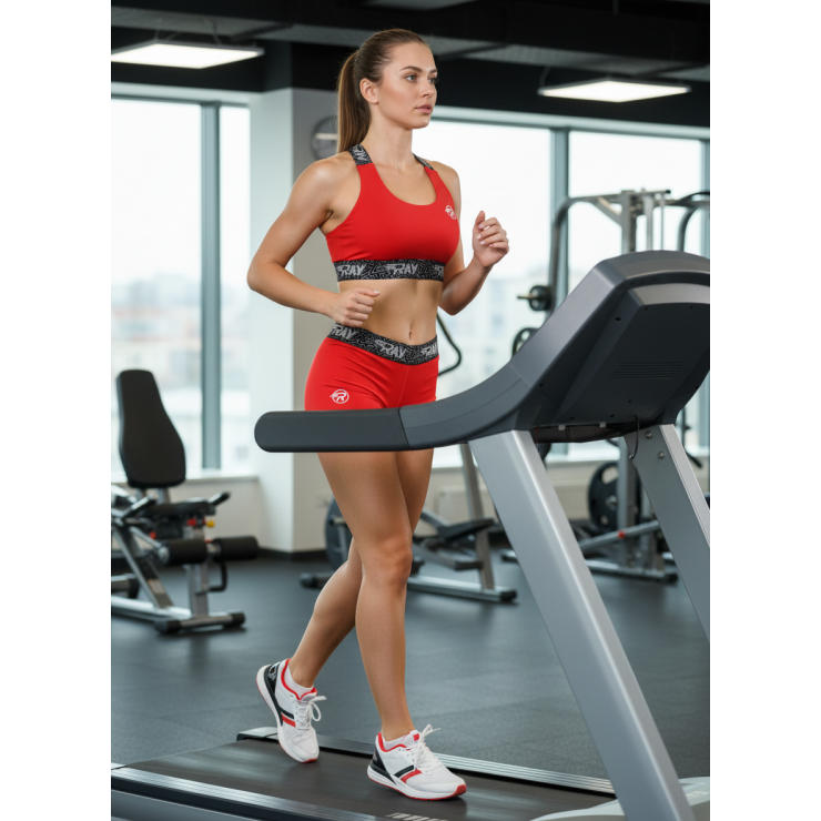 Шорты RAY компрессионные укороченные (Women) красный фото 4